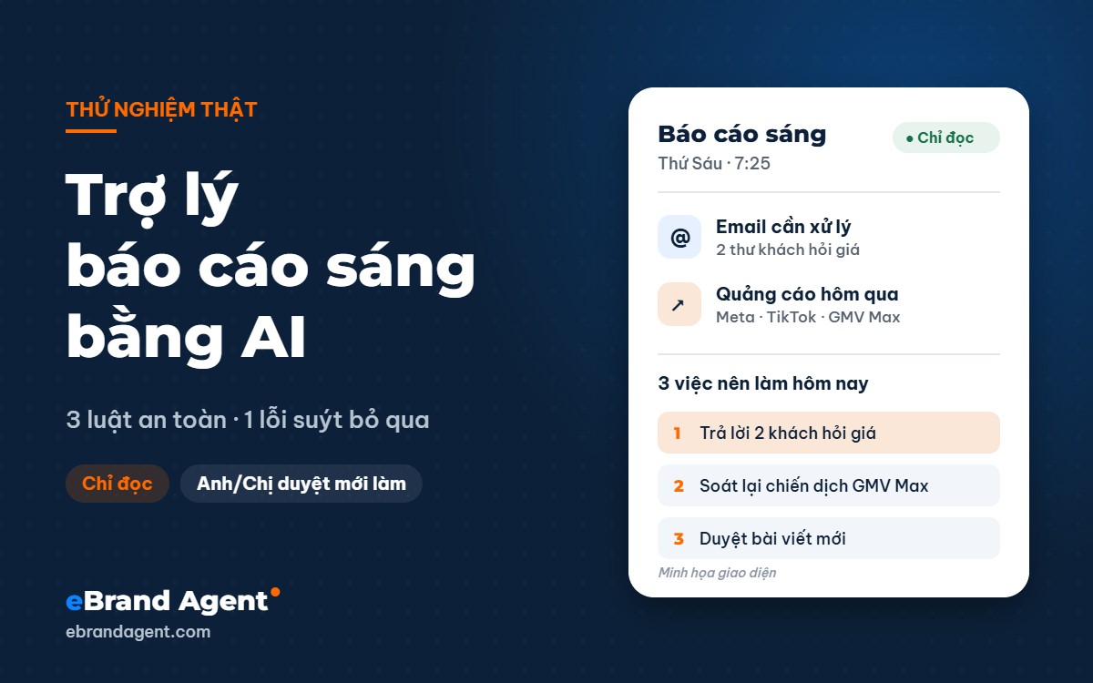 Minh họa: Tự dựng trợ lý báo cáo sáng bằng AI: 3 luật và một lỗi suýt bỏ qua